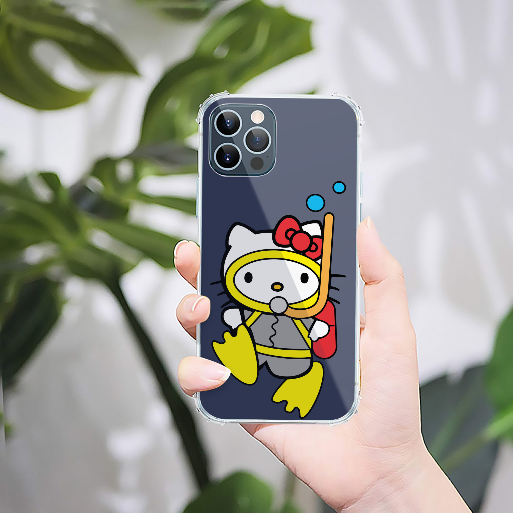 （画像用） Hello Kitty ハローキティ 【iPhone 12シリーズ対応】透明スマホケース（クリアソフトケース）